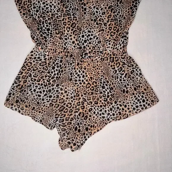 Animal Print Strappy Romper - Picture 2 of 7